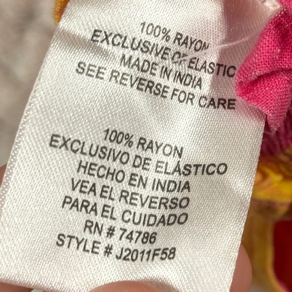 Patrons of Peace Angelo Wide-Leg Smocked Pants Pink Bird Floral M - Picture 7 of 9